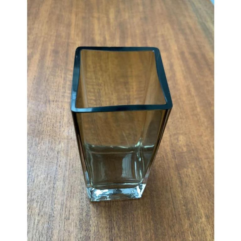 20th Century Mid-Century German Minimalist Glass Block Vase from Gral, 1960s For Sale