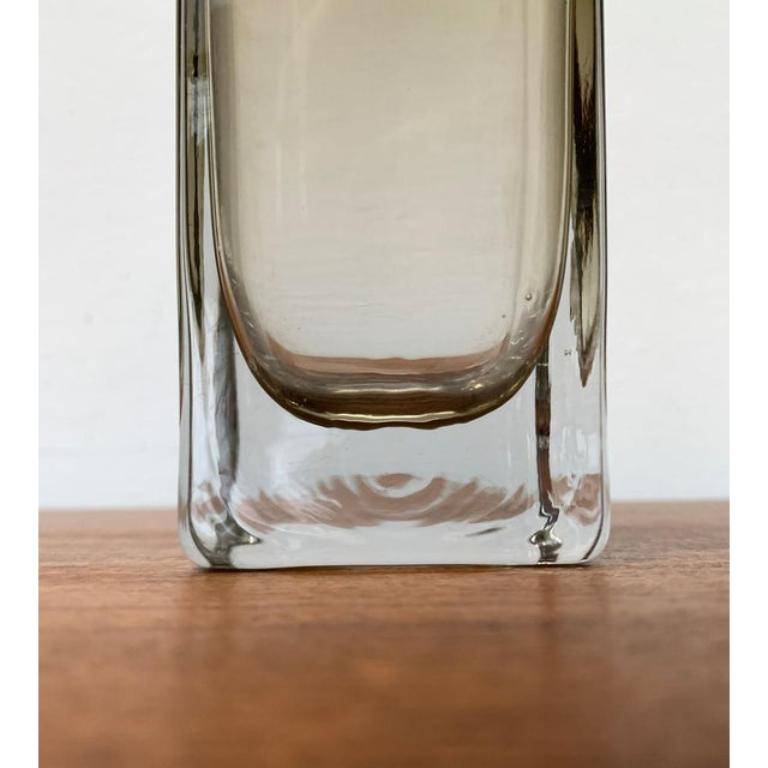 Mid-Century German Minimalist Glass Block Vase from Gral, 1960s For Sale 1