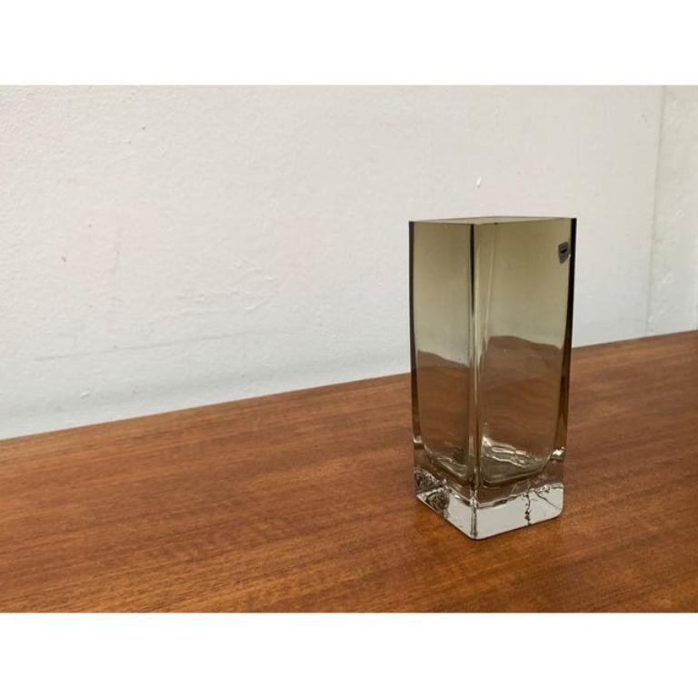 Mid-Century German Minimalist Glass Block Vase from Gral, 1960s For Sale 4