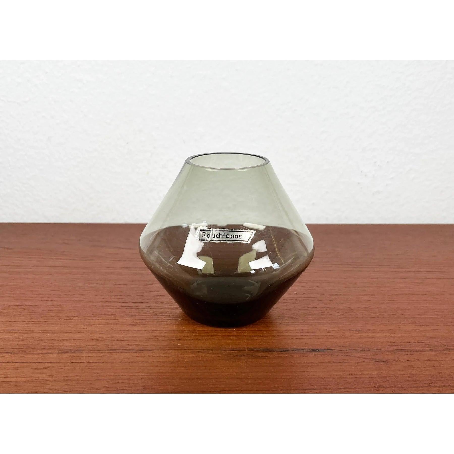 Mid-Century Modern Mid-Century German Minimalist Glass Vase Rauchtopas, 1960s For Sale