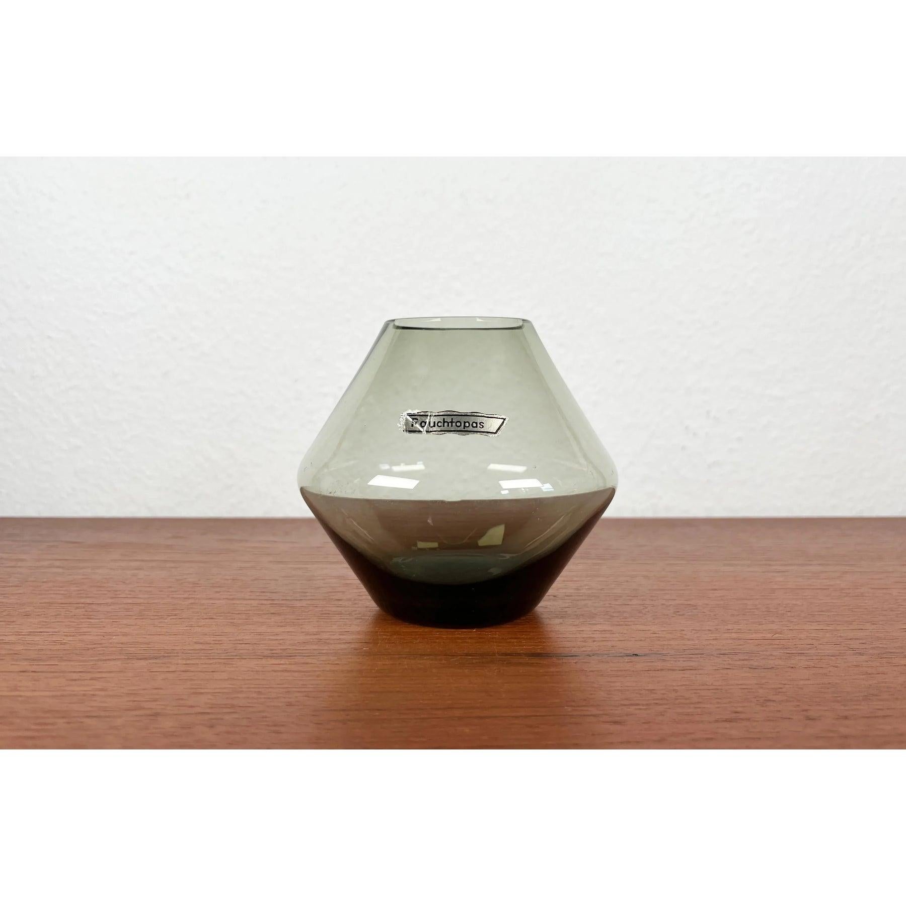 Mid-Century German Minimalist Glass Vase Rauchtopas, 1960s For Sale 3
