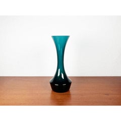 Mid-Century German Minimalist Green Glass Vase, 1960s