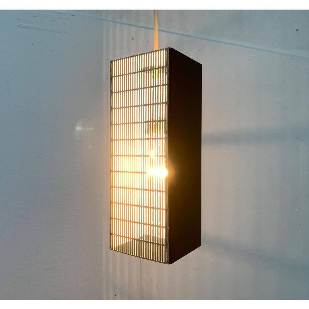 Metallo Lampada a sospensione minimalista tedesca di metà secolo in metallo traforato, anni '60 in vendita