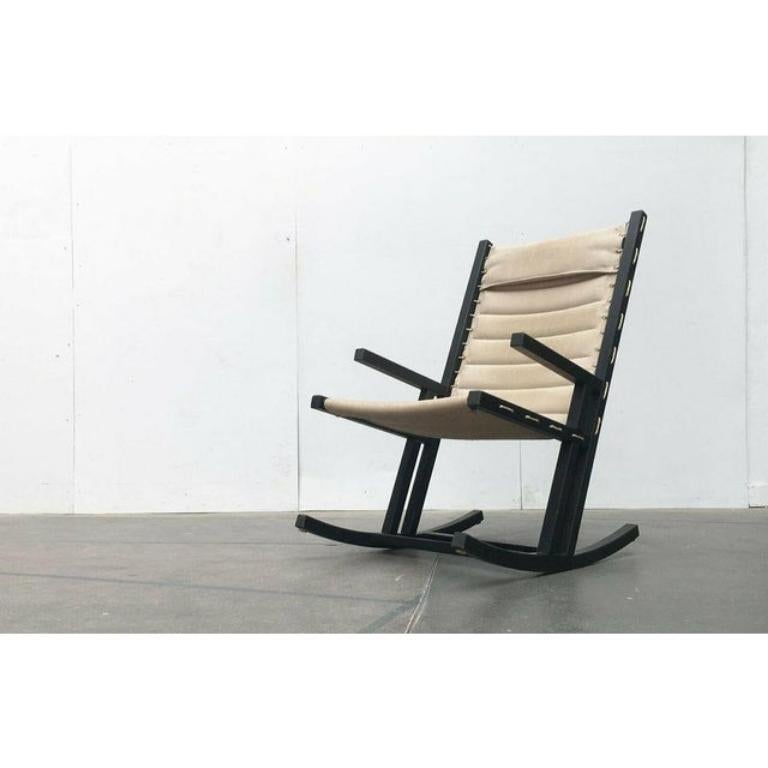 Mid-Century German Minimalist Safari Rocking Chair from Casala, 1960s For Sale 4