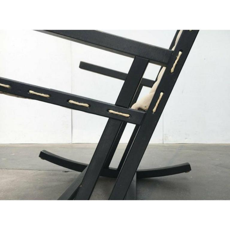 Mid-Century German Minimalist Safari Rocking Chair from Casala, 1960s In Excellent Condition For Sale In Hamburg, DE