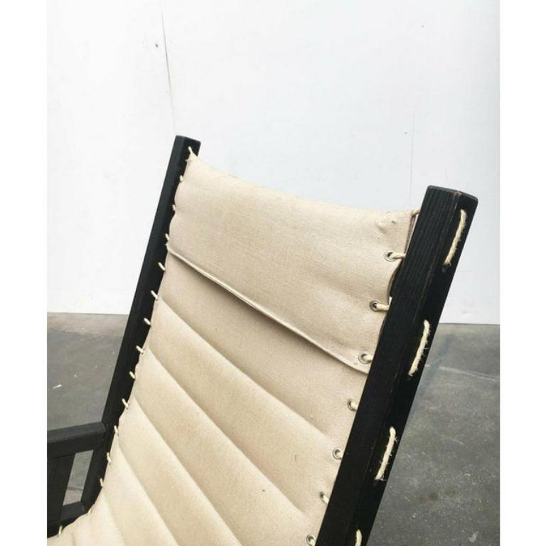 Cotton Mid-Century German Minimalist Safari Rocking Chair from Casala, 1960s For Sale