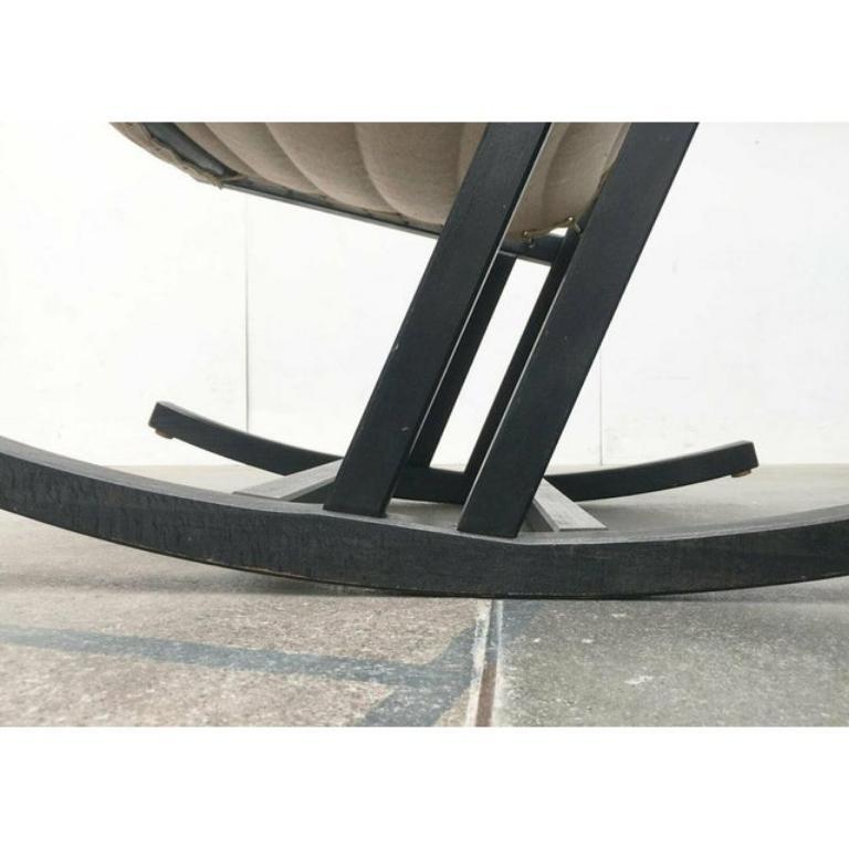 Mid-Century German Minimalist Safari Rocking Chair from Casala, 1960s For Sale 1