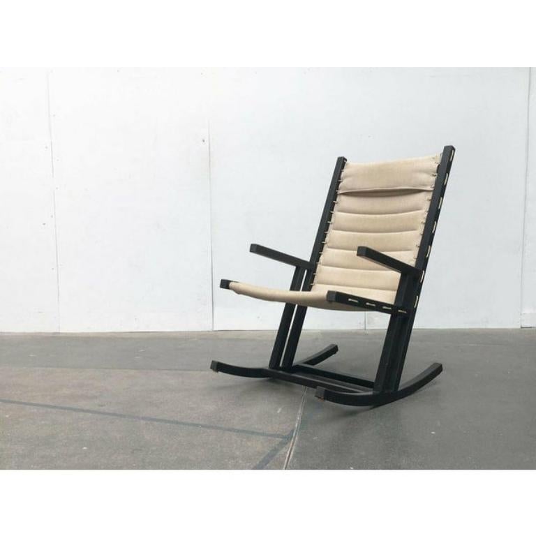 Mid-Century German Minimalist Safari Rocking Chair from Casala, 1960s For Sale 2