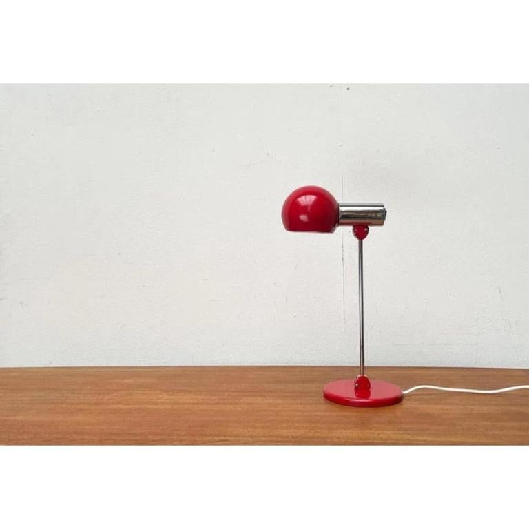 Metal Mid-Century German Minimalist Space Age Model 6654 Table Lamp, 1960s For Sale