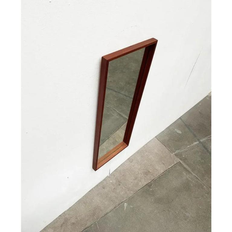 Mid-Century Modern Miroir en teck minimaliste allemand du milieu du siècle de Zier-Form, années 1960 en vente