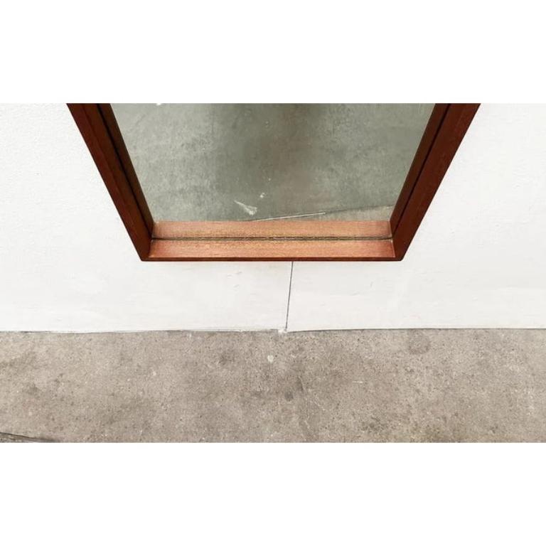 Miroir en teck minimaliste allemand du milieu du siècle de Zier-Form, années 1960 Excellent état - En vente à Hamburg, DE