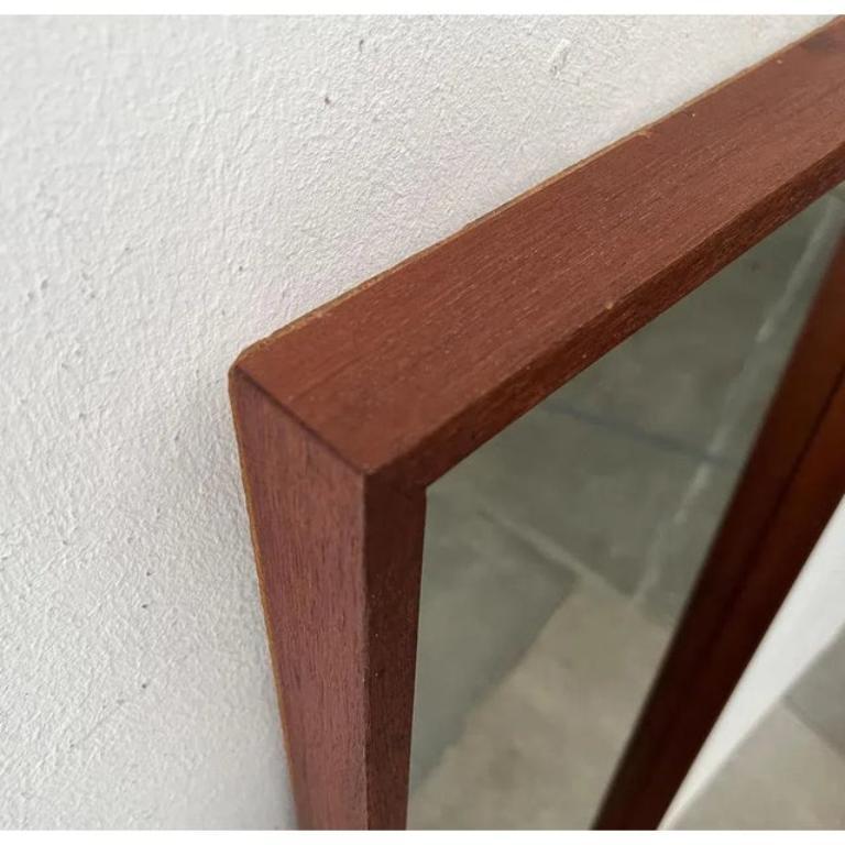 20ième siècle Miroir en teck minimaliste allemand du milieu du siècle de Zier-Form, années 1960 en vente