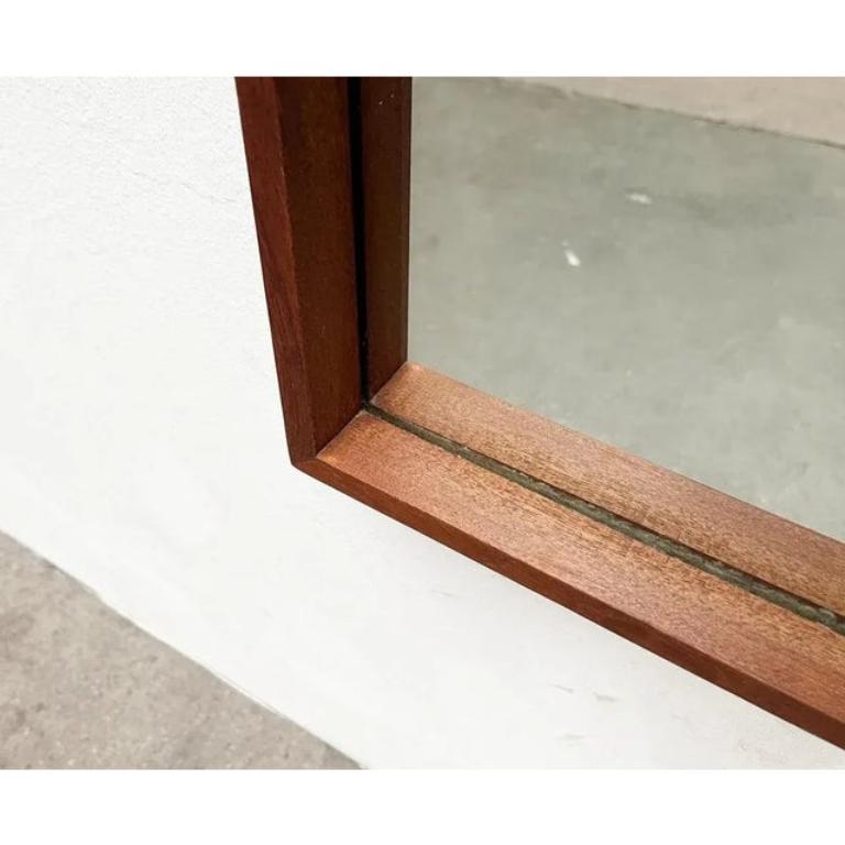 Teck Miroir en teck minimaliste allemand du milieu du siècle de Zier-Form, années 1960 en vente