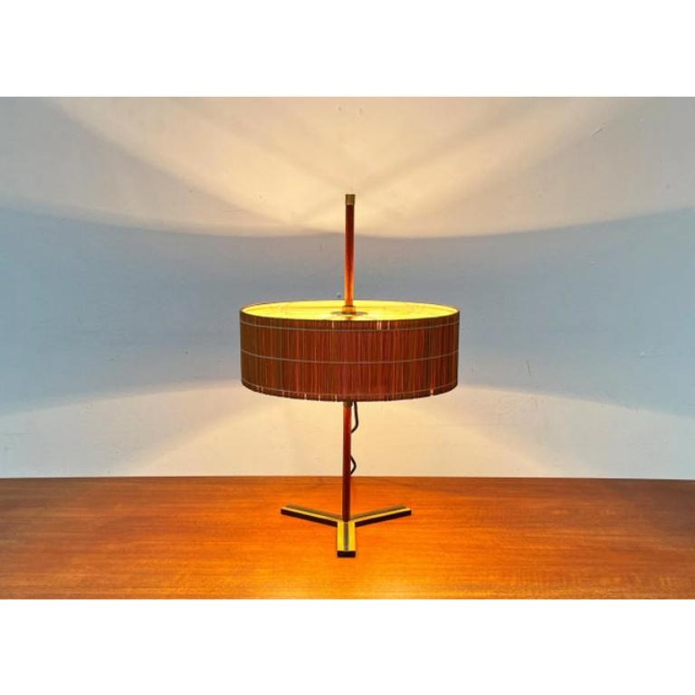 Mid-Century German Minimalist Tripod Teak Table Lamp from Kaiser Leuchten, 1960s For Sale 6