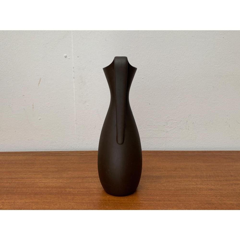 20th Century Mid-Century German Minimalist Wormser Terra-Sigillata Pottery Carafe Vase, 1960s For Sale