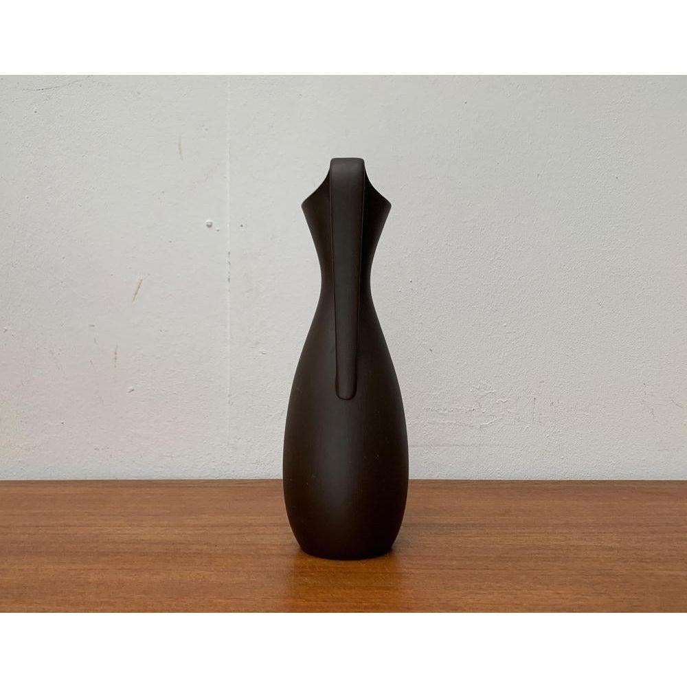 Mid-Century German Minimalist Wormser Terra-Sigillata Pottery Carafe Vase, 1960s For Sale 2