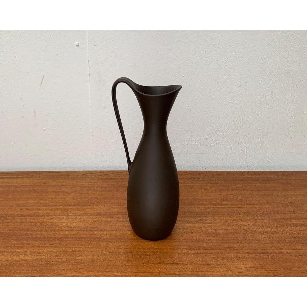 Mid-Century German Minimalist Wormser Terra-Sigillata Pottery Carafe Vase, 1960s For Sale 3