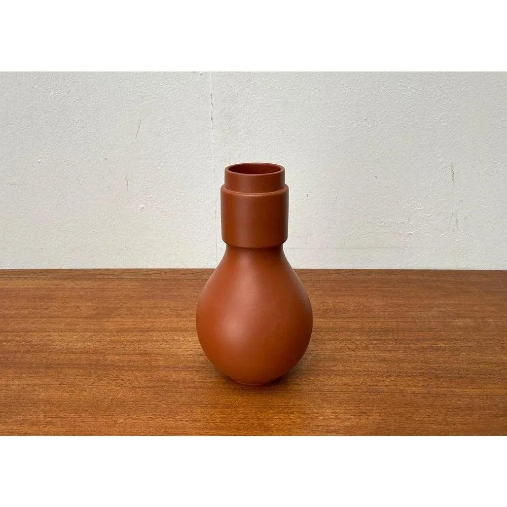 Mid-Century German Minimalist Wormser Terra-Sigillata Pottery Vase, 1960s For Sale 4