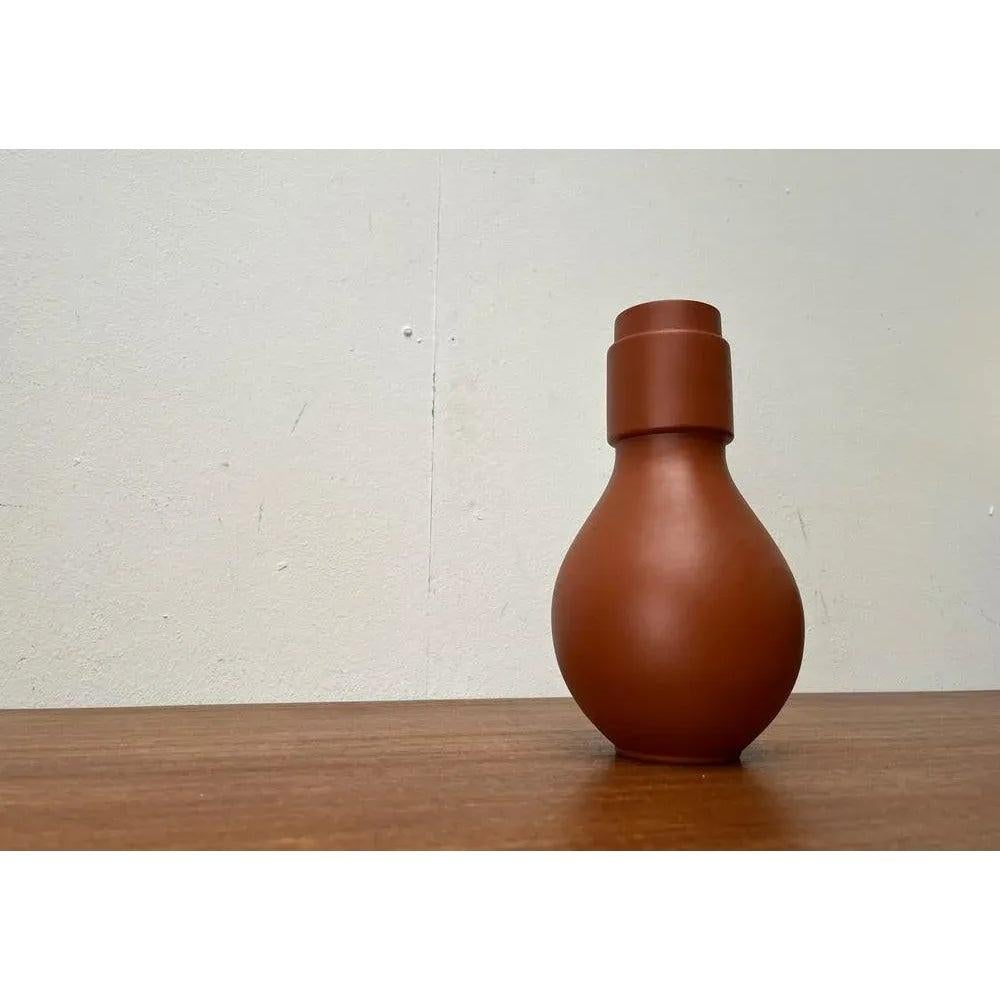 Mid-Century German Minimalist Wormser Terra-Sigillata Pottery Vase, 1960s For Sale 5
