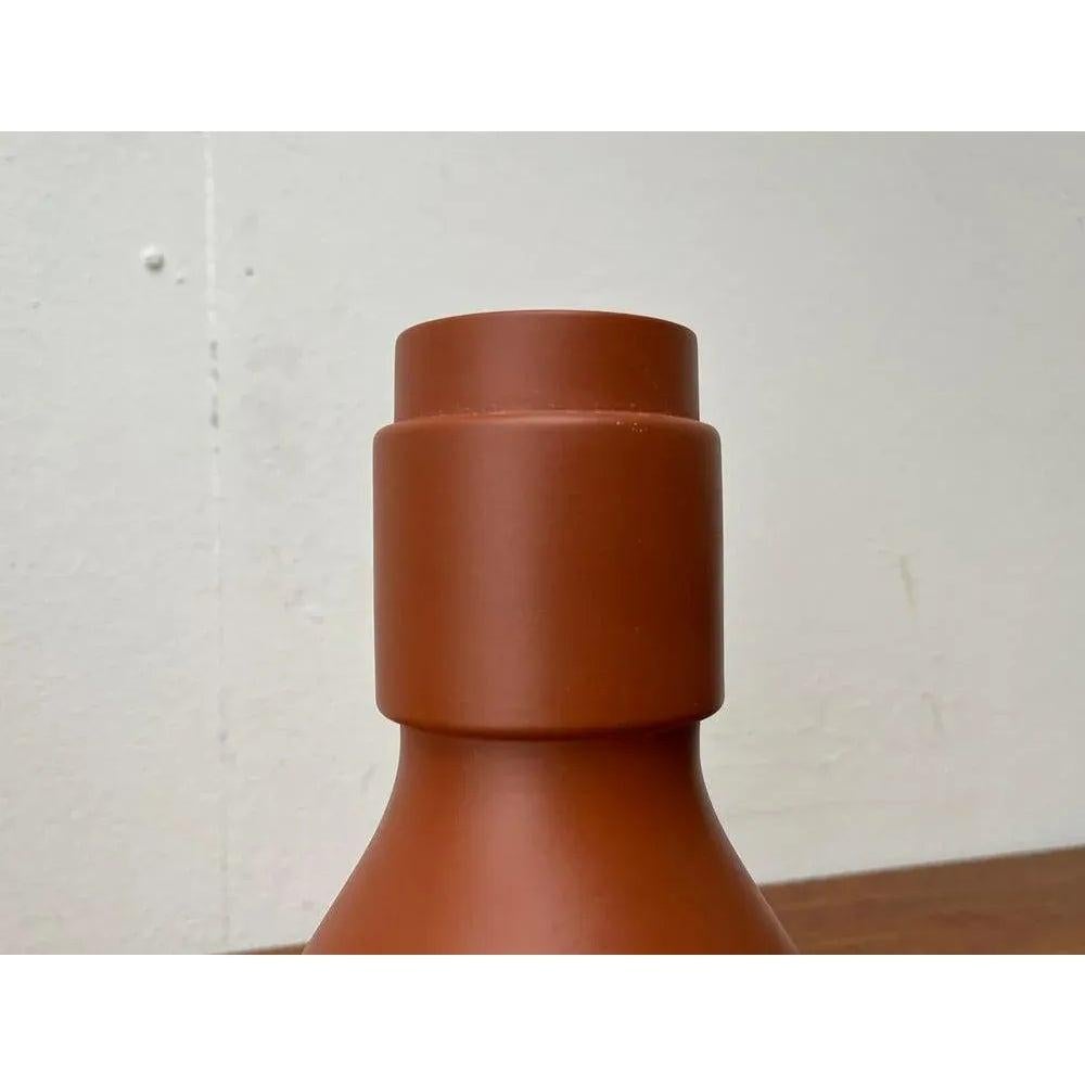 Mid-Century German Minimalist Wormser Terra-Sigillata Pottery Vase, 1960s For Sale 1