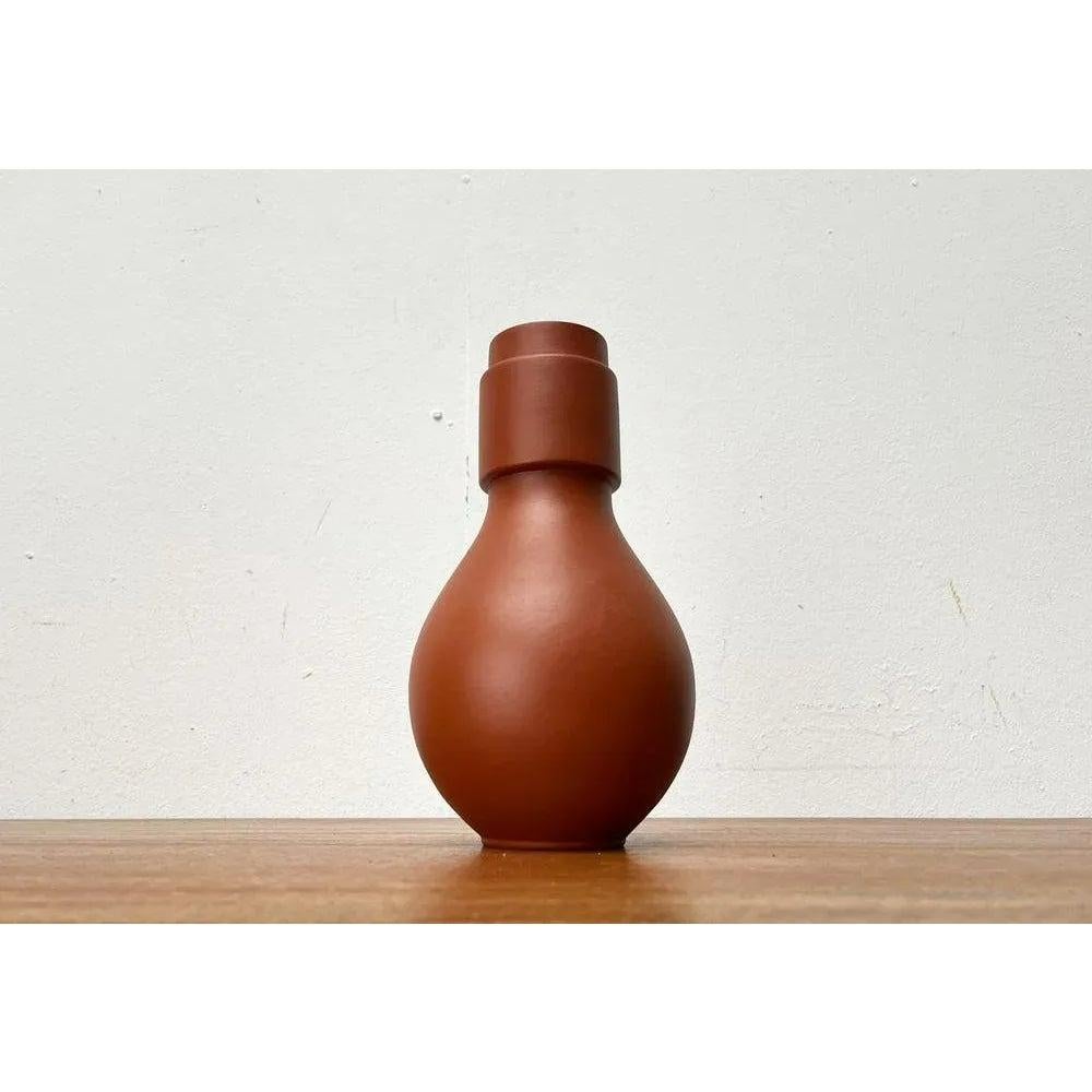 Mid-Century German Minimalist Wormser Terra-Sigillata Pottery Vase, 1960s For Sale 2