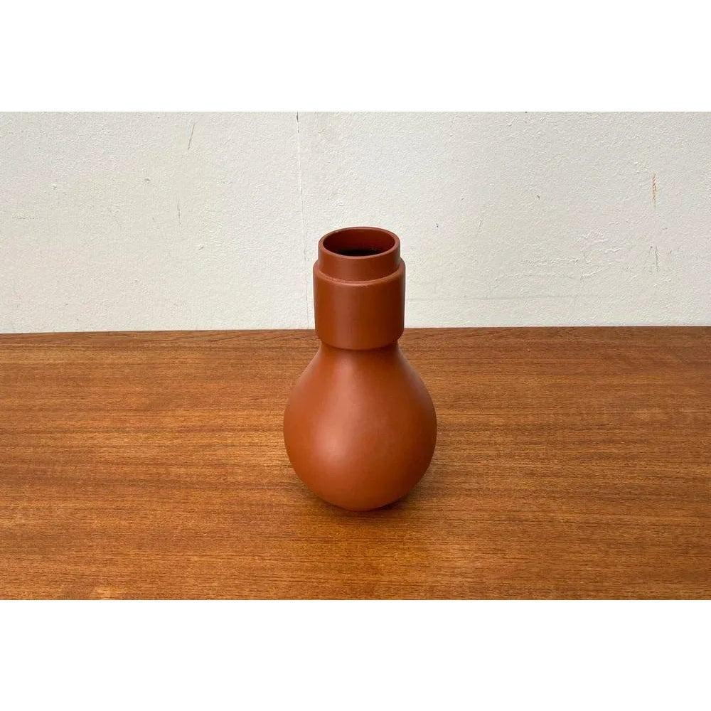 Mid-Century German Minimalist Wormser Terra-Sigillata Pottery Vase, 1960s For Sale 3