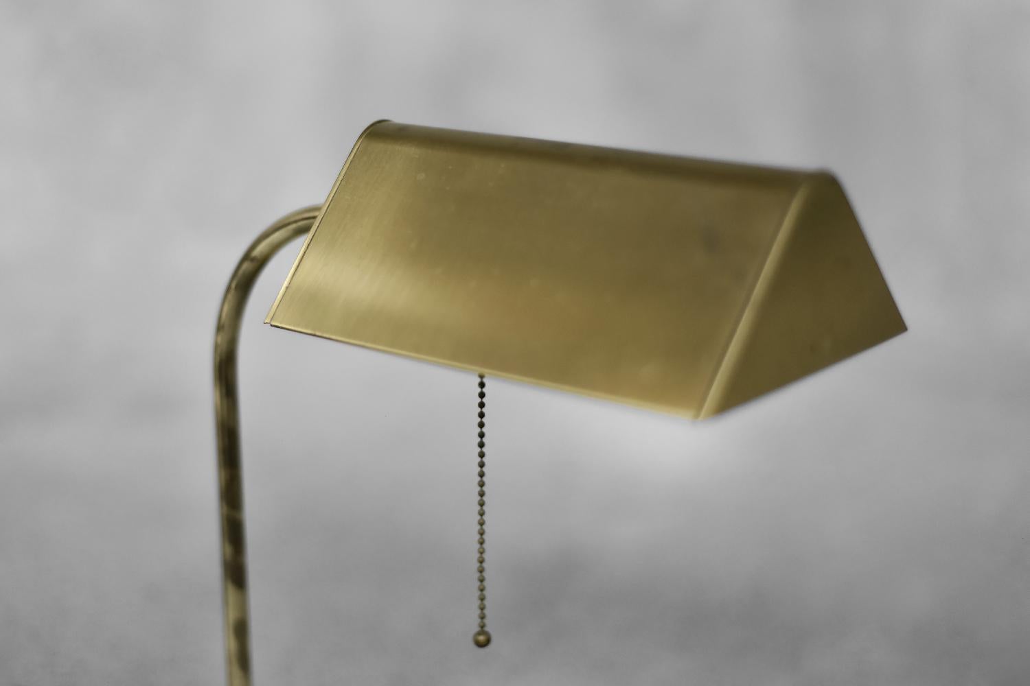 Mid-Century Modern Mid-Century German Modern Gold Brass Desk Lamp with Chain from Karstadt AG For Sale