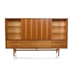 Midcentury German Modern Wilhelm Guth Mobelfabrik Teak and Birch Hutch Sideboard