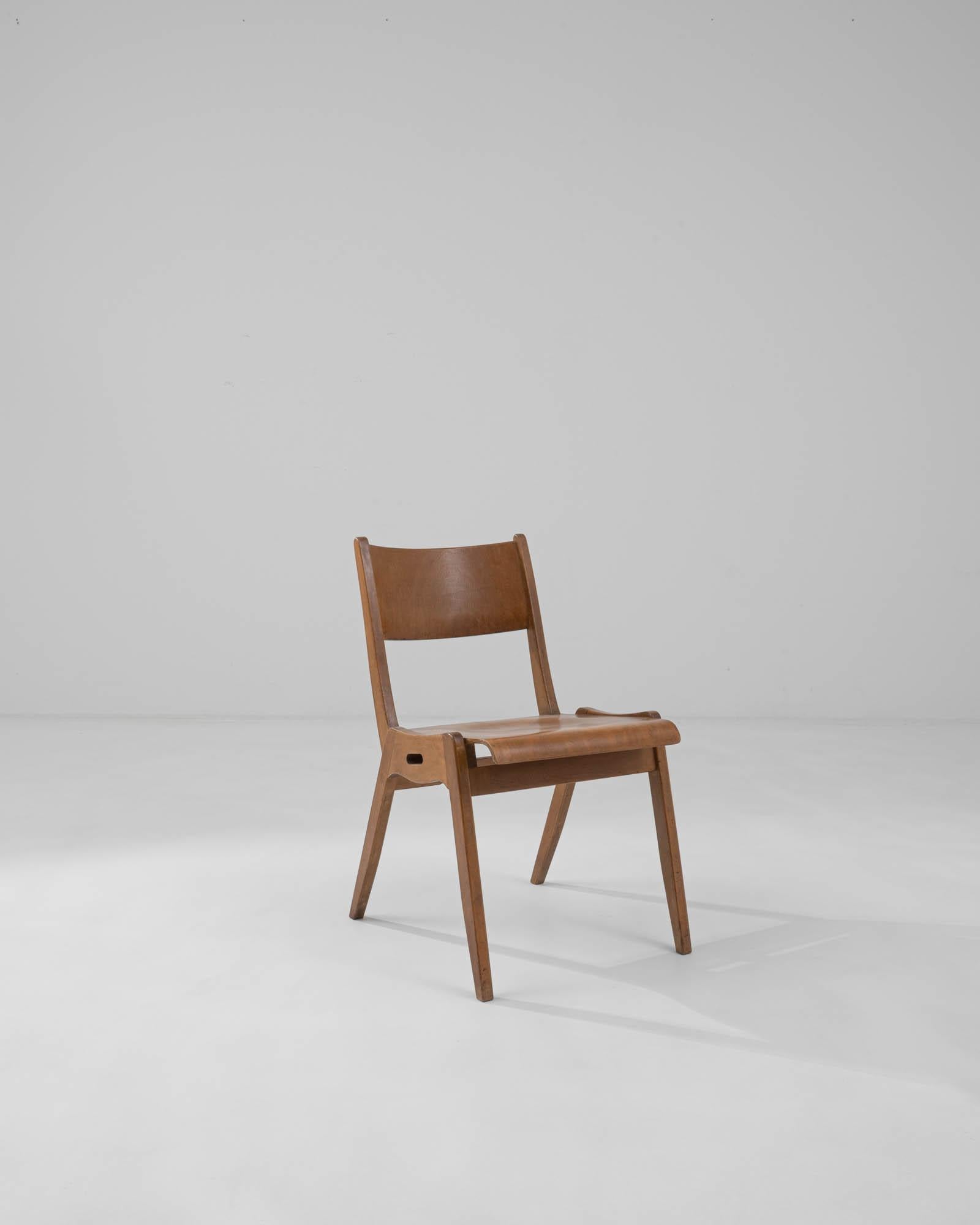 Mid-Century Modern Mid-Century German Modernist Wooden Dining Chair