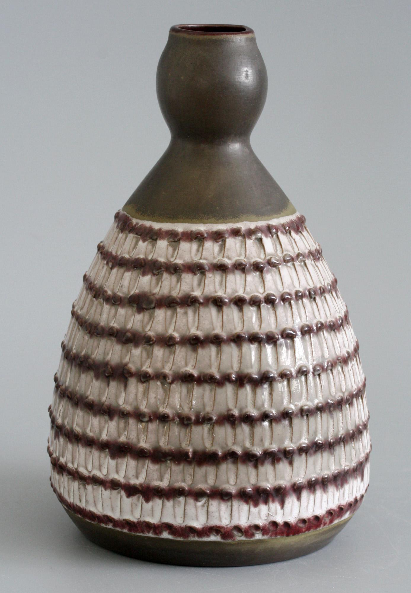Midcentury German or Scandinavian Art Pottery Vase For Sale 2