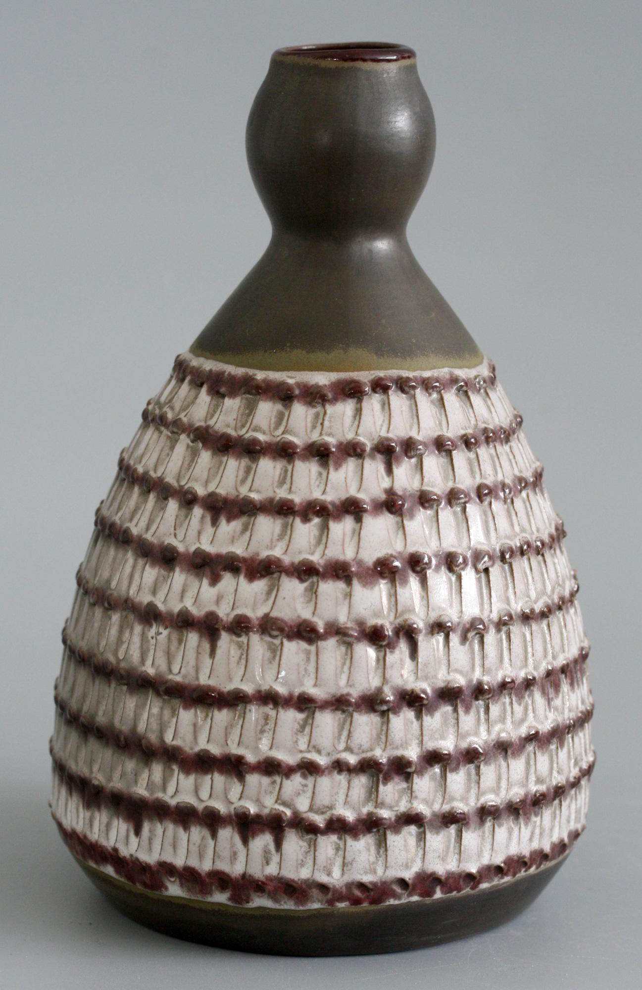 Midcentury German or Scandinavian Art Pottery Vase For Sale 3