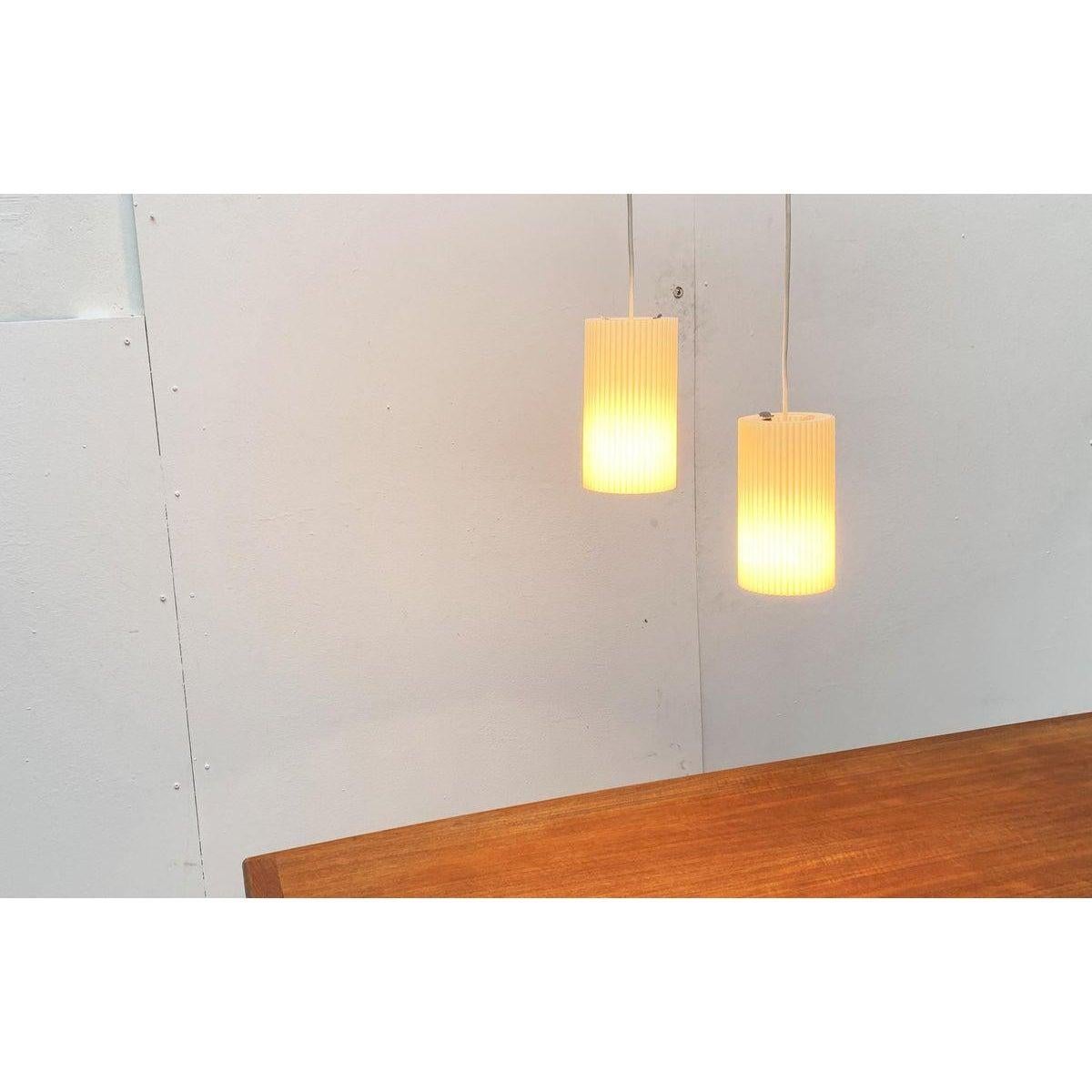 Mid-Century German Plastic Pendant Lamp from Erco, 1960s In Good Condition For Sale In Hamburg, DE