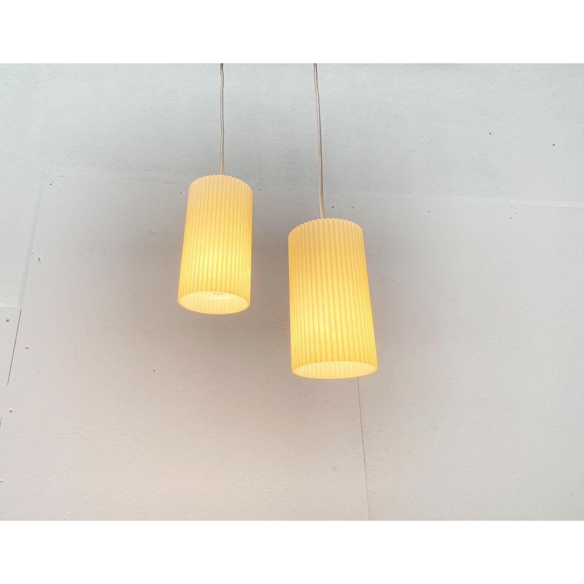 Metal Mid-Century German Plastic Pendant Lamp from Erco, 1960s For Sale
