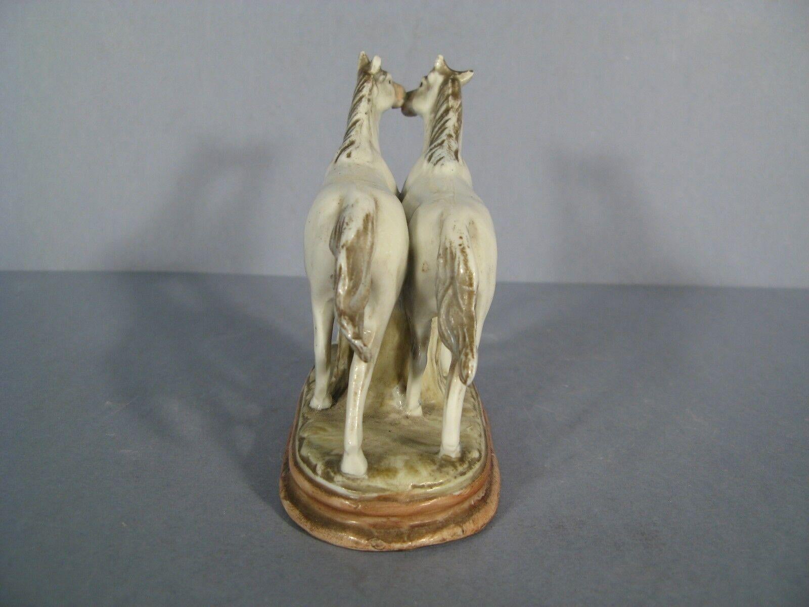 Mid-Century German Porcelain Figurine Depicting Two Horses -1Y25 4