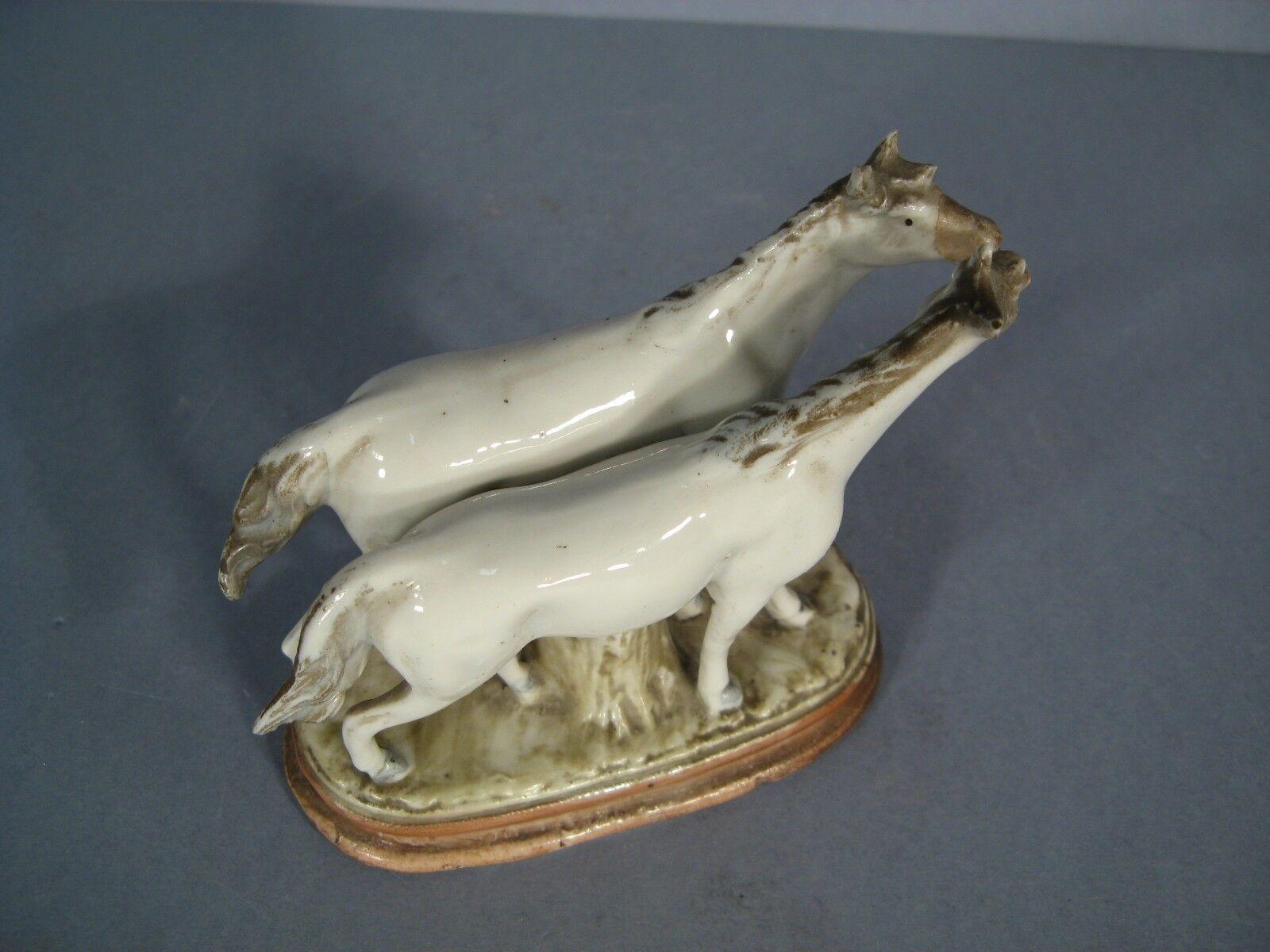 Mid-Century German Porcelain Figurine Depicting Two Horses -1Y25 5