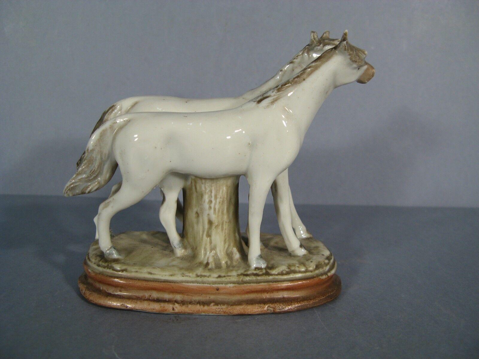 Mid-Century German Porcelain Figurine Depicting Two Horses -1Y25 1