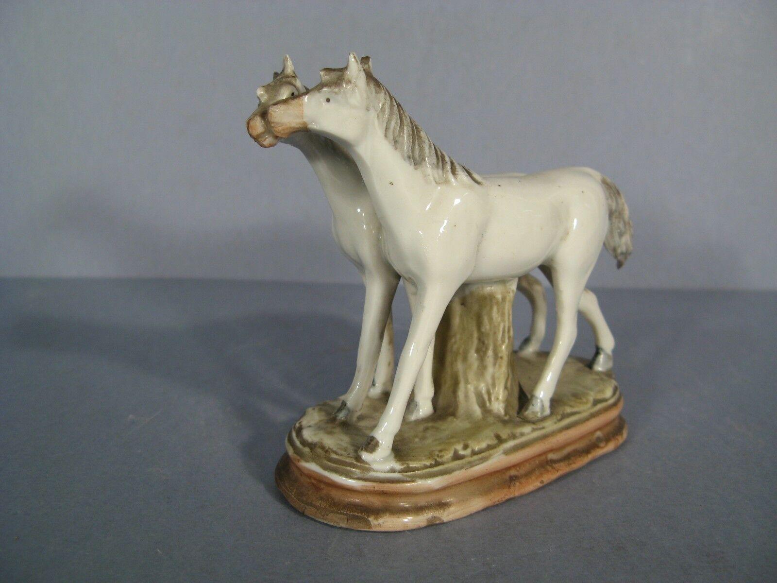 Mid-Century German Porcelain Figurine Depicting Two Horses -1Y25 2