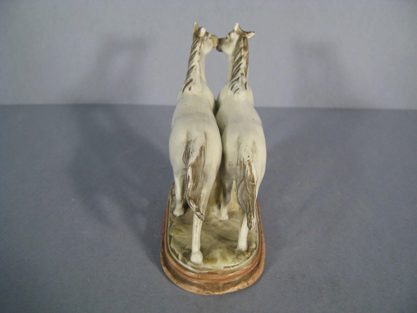 Mid-Century German Porcelain Figurine Depicting Two Horses -1Y25 3