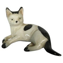 Mid-Century German Porcelain Resting Cat Figurine -1Y35