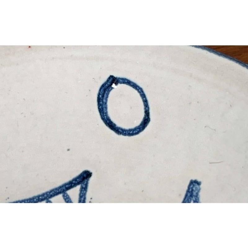 Céramique Assiette à poterie allemande du milieu du siècle avec poisson par Wilhelm Diebener pour Gothaer, années 1960 en vente