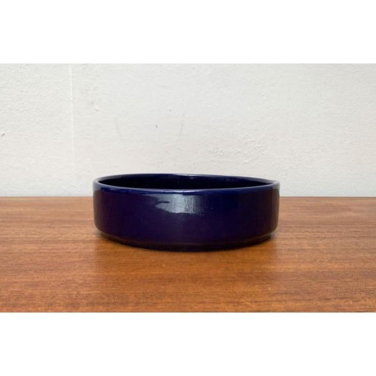 Mid-Century German Pottery Fat Lava Bowl from Scheurich, 1960s, in Very Good conditions. Designed 1960 to 1969 This piece has an attribution mark.

Additional information:
Materials: Ceramic
Color: Blue
Styles: Mid-Century Modern
Country of Origin: