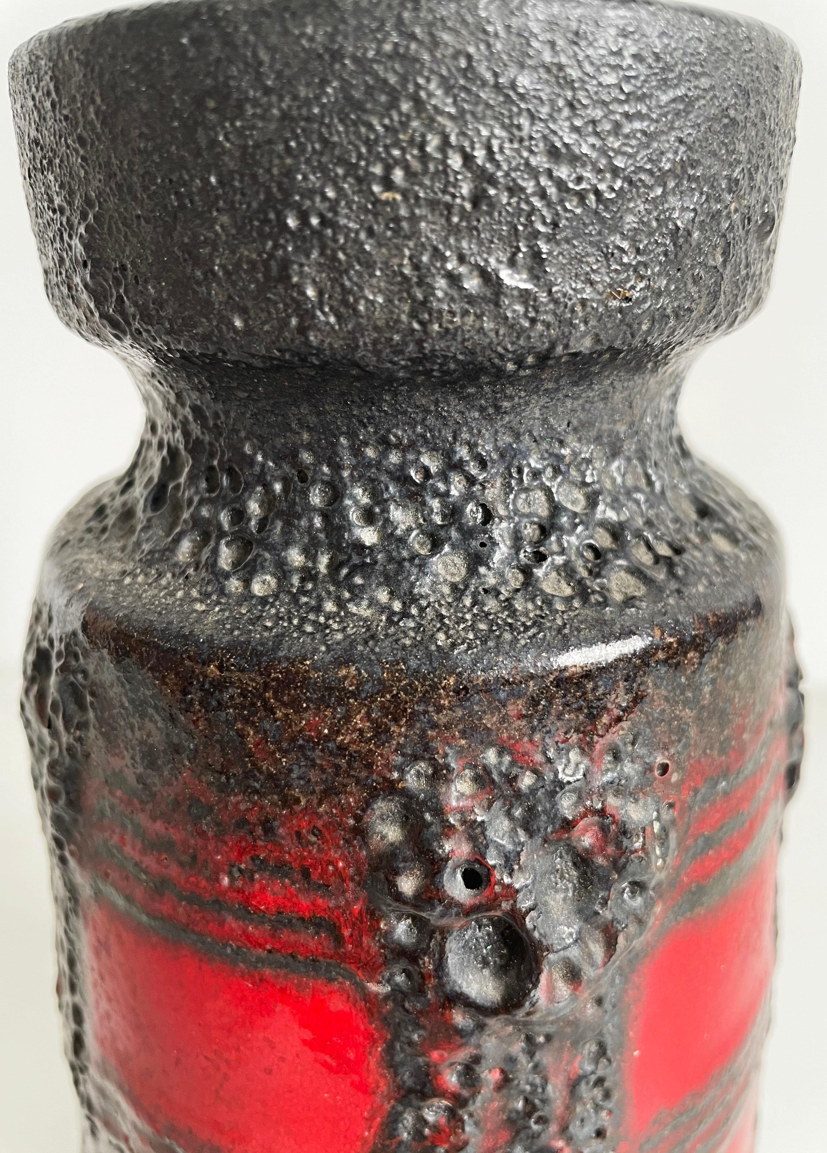 Mid Century German Pottery Fat Lava Vase by Scheurich Keramik, 1960s 3