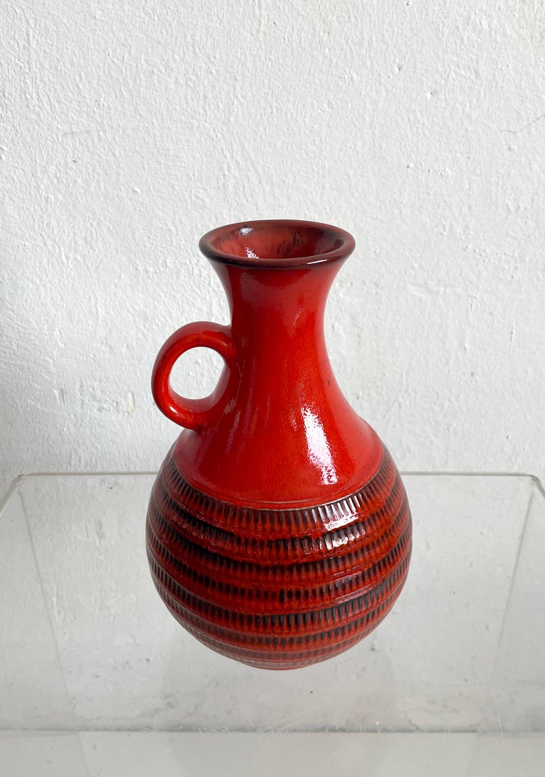 MidCentury German Pottery Jasba Keramik Glazed Vase For Sale at 1stDibs