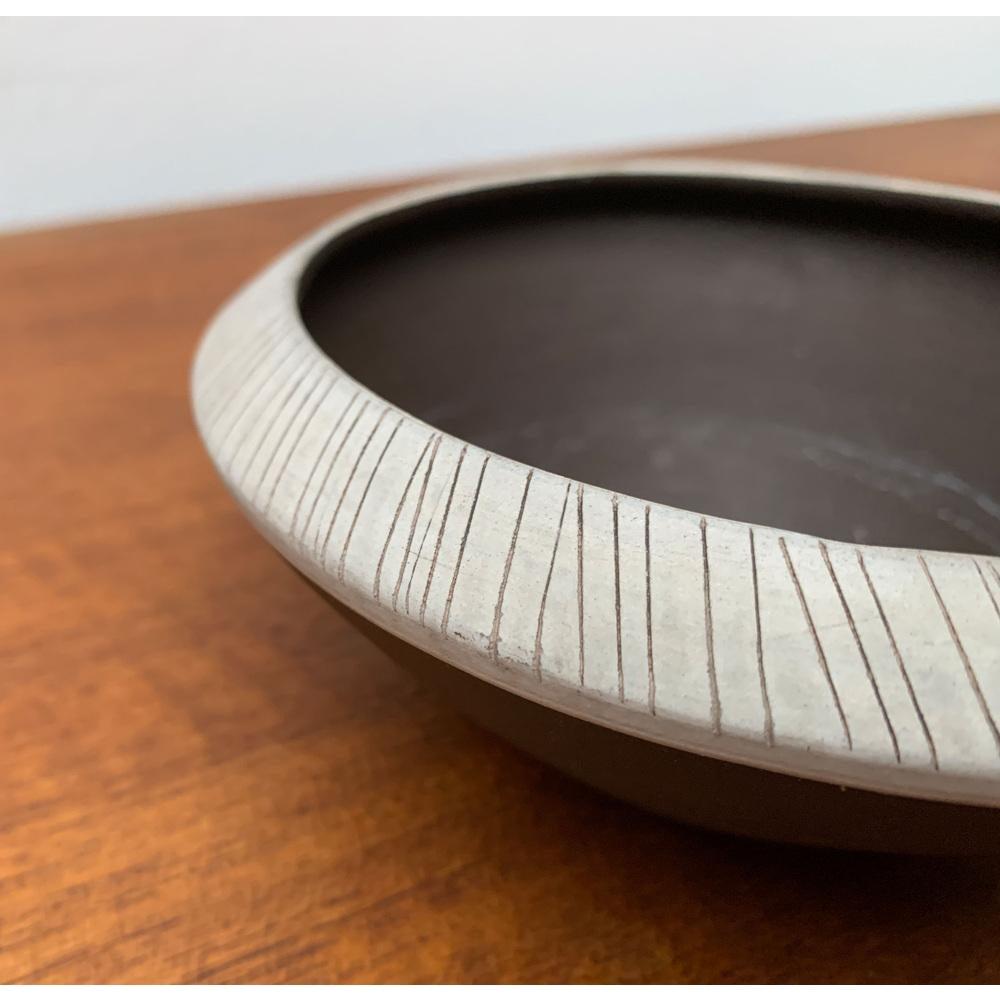20th Century Mid-Century German Pottery Minimalist Bowl, 1960s For Sale