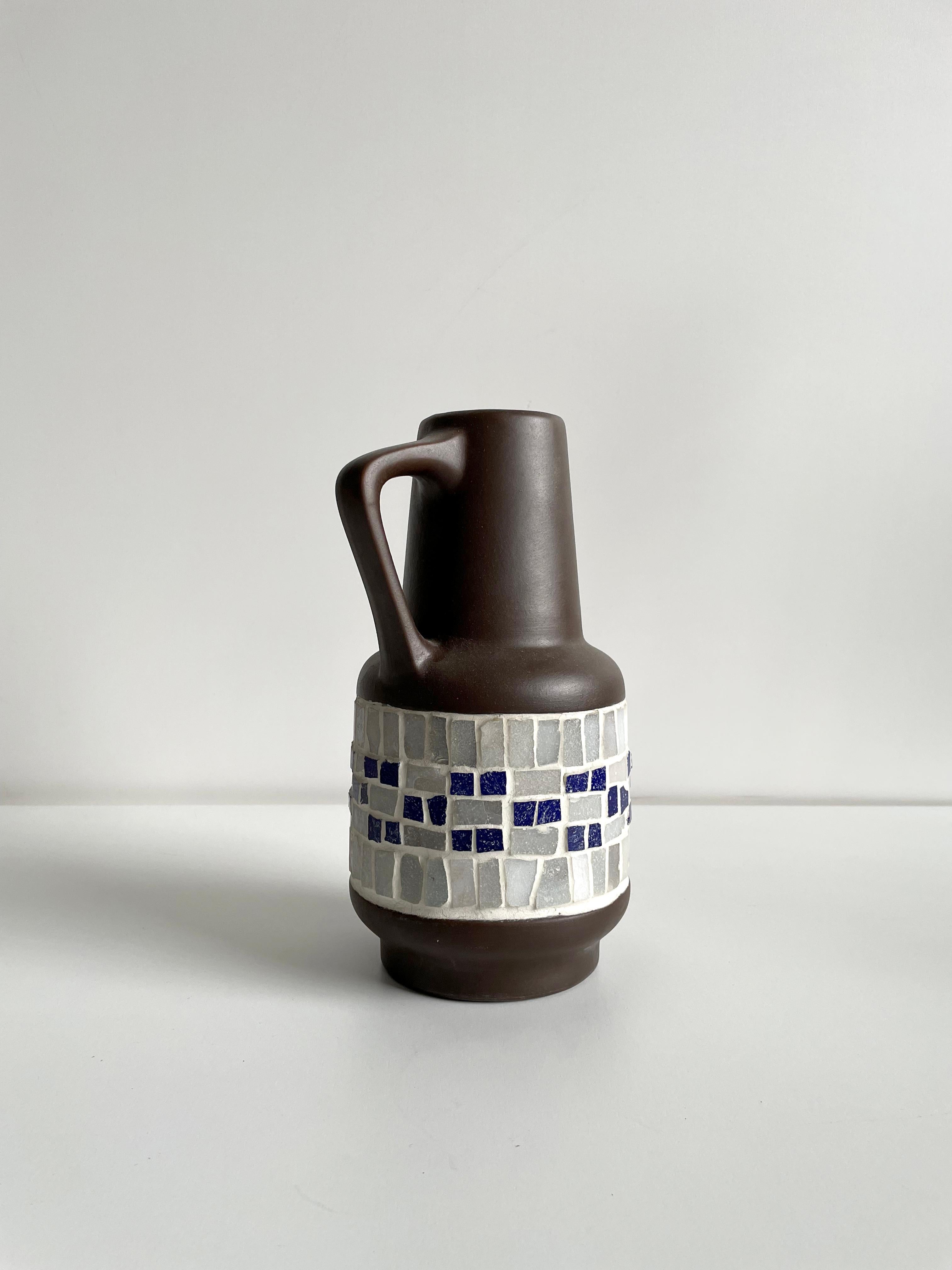 Mid-Century Modern Mid Century German Pottery Mosaic Vase By SAWA Keramik, Germany 1960s