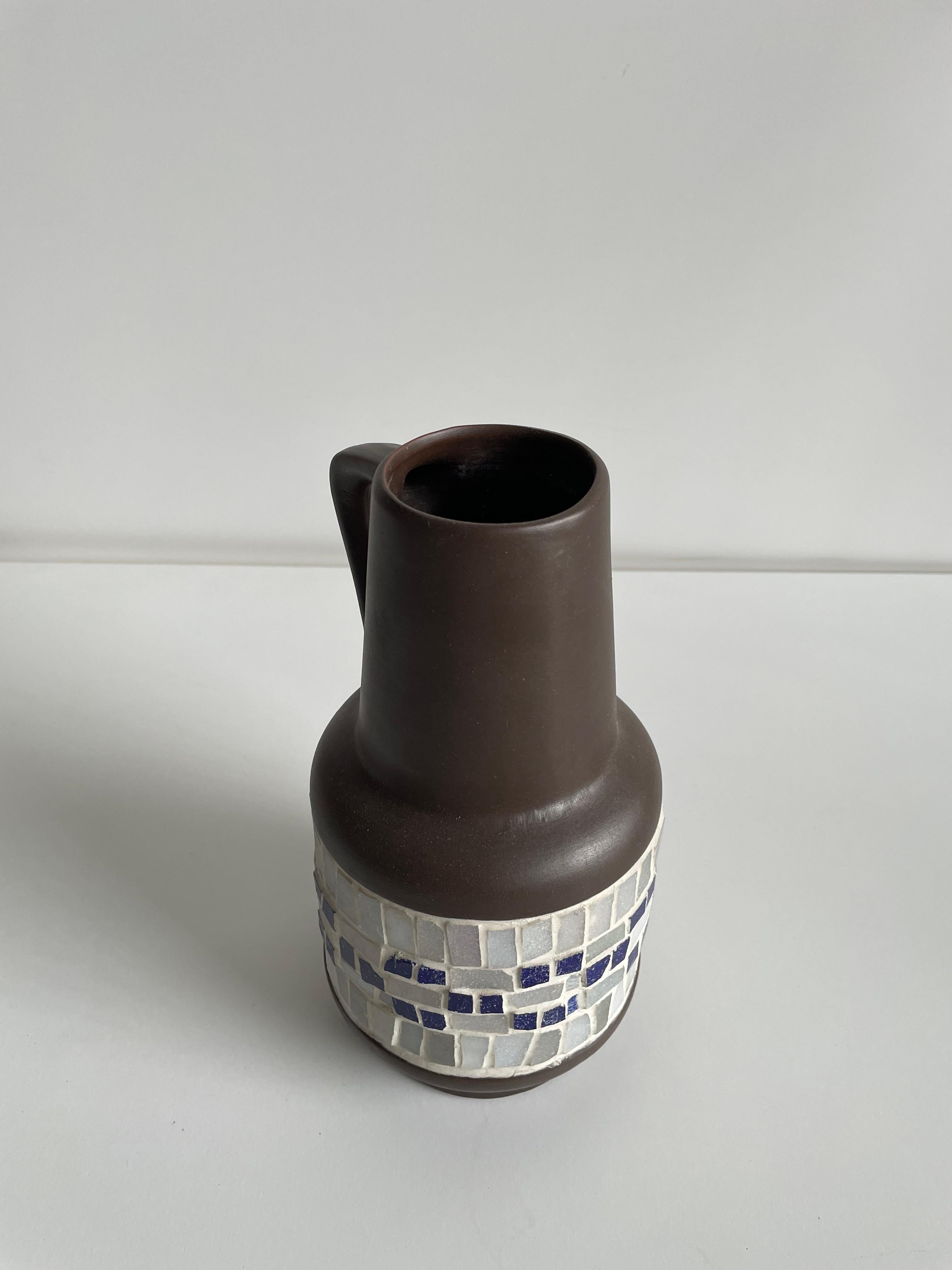 Glazed Mid Century German Pottery Mosaic Vase By SAWA Keramik, Germany 1960s