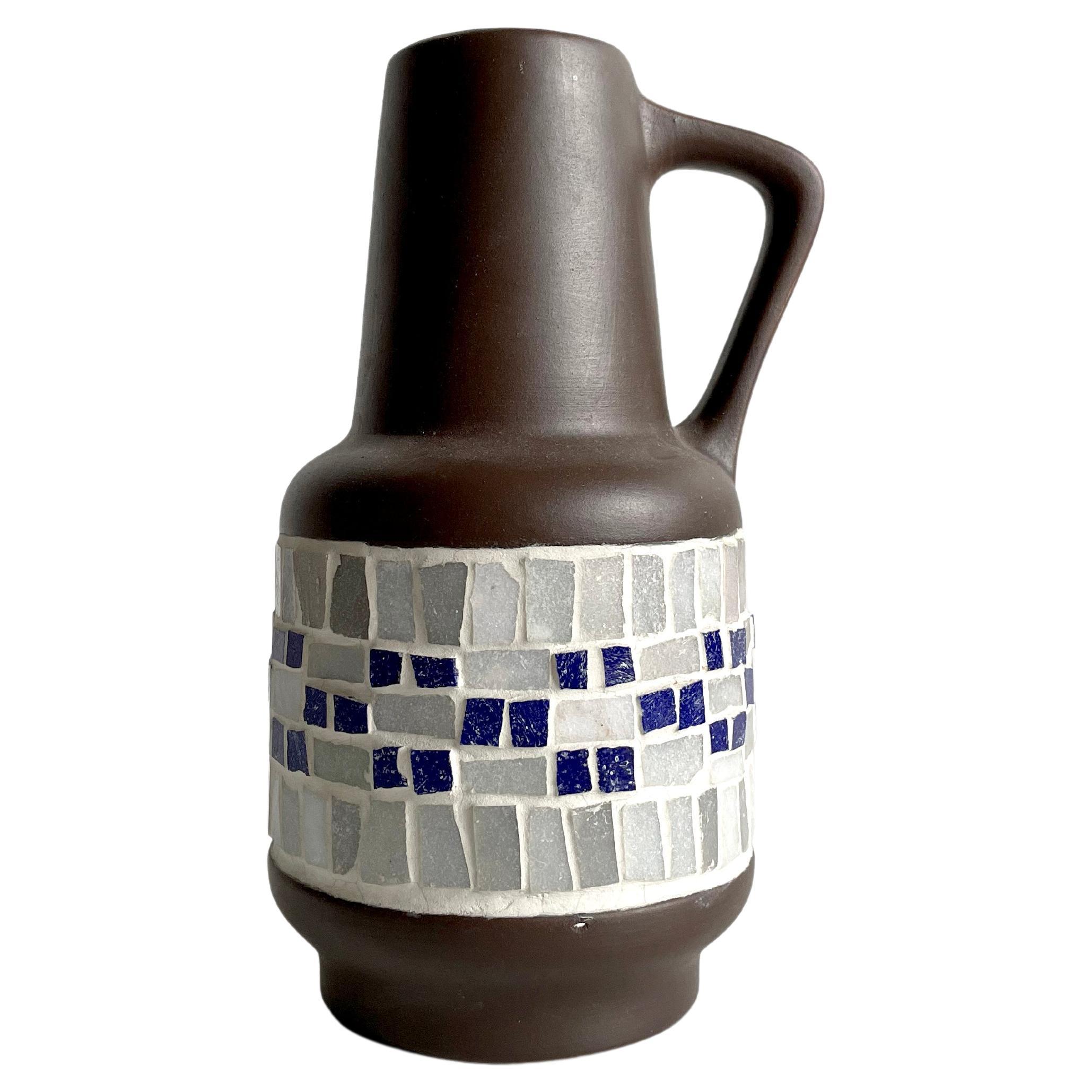 Mid Century German Pottery Mosaic Vase By SAWA Keramik, Germany 1960s