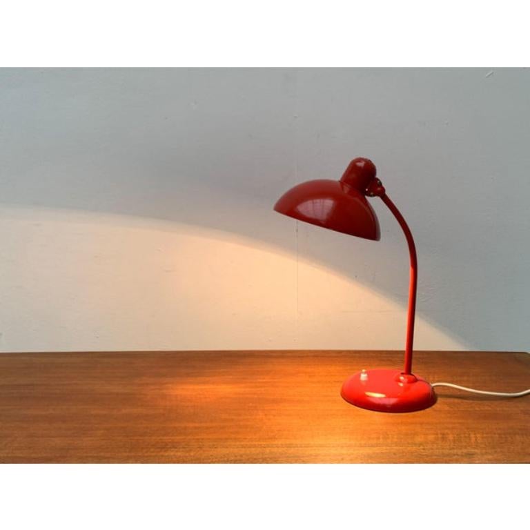 Mid-Century German Red 6556 Table Lamp by Christian Dell for Kaiser Idell, 1960s For Sale 5