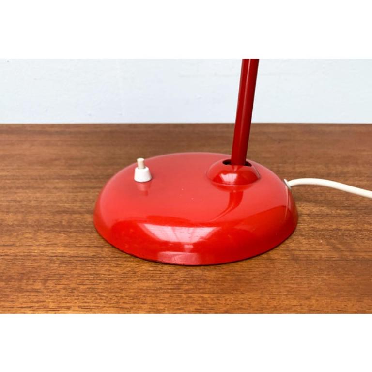 Metal Mid-Century German Red 6556 Table Lamp by Christian Dell for Kaiser Idell, 1960s For Sale