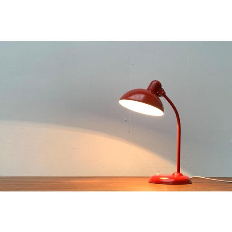 Mid-Century German Red 6556 Table Lamp by Christian Dell for Kaiser Idell, 1960s For Sale 1